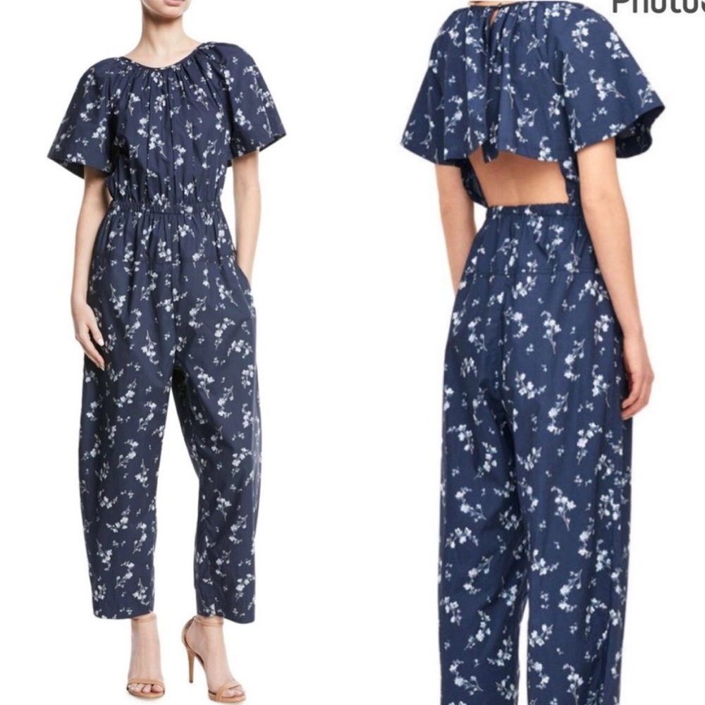 NEW Rebecca Taylor Navy Floral Jumpsuit | Women’s Size 4
